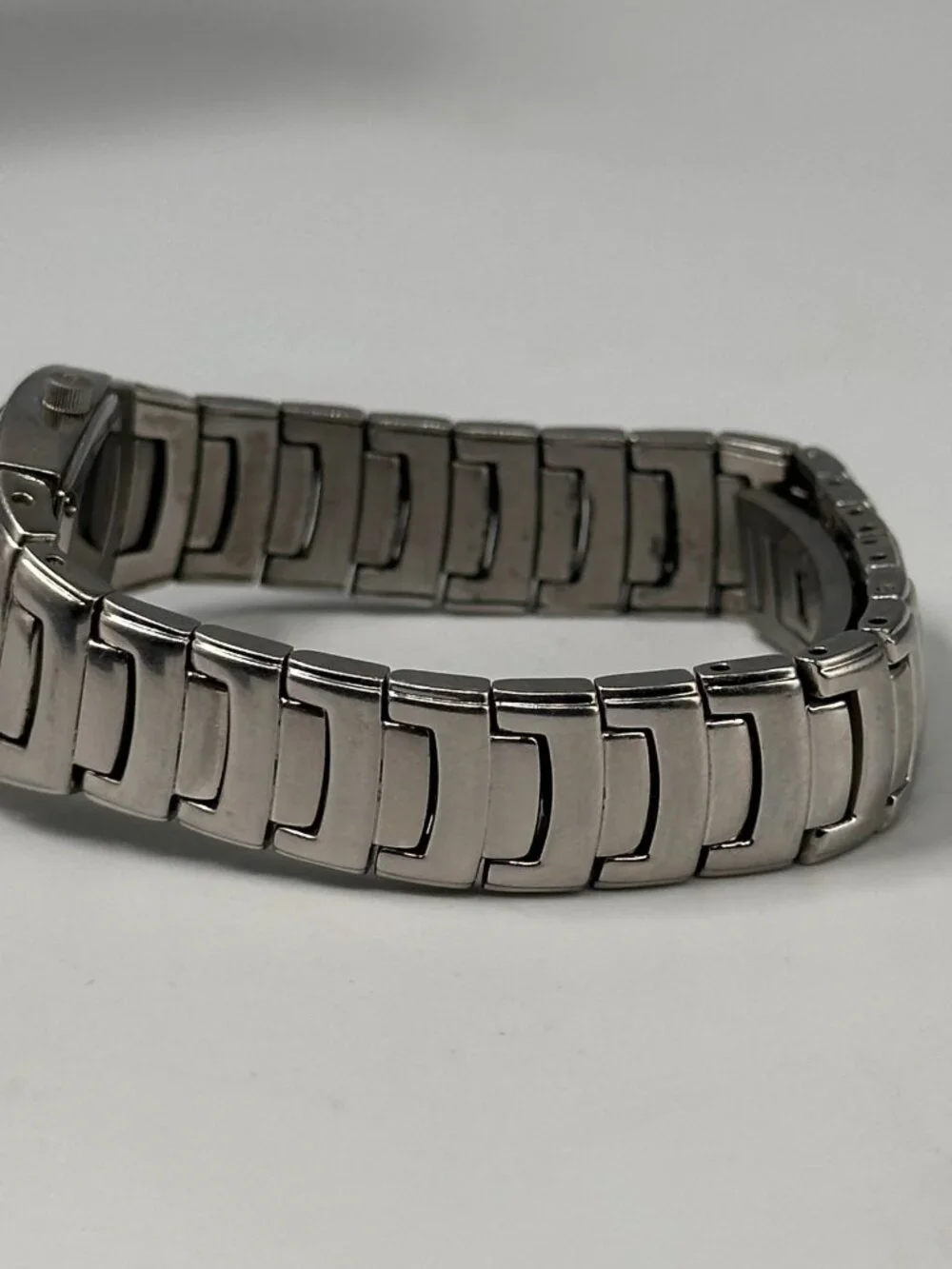 Bulova Watch Women Silver Tone Black Dial 96P15 New Battery 6.75